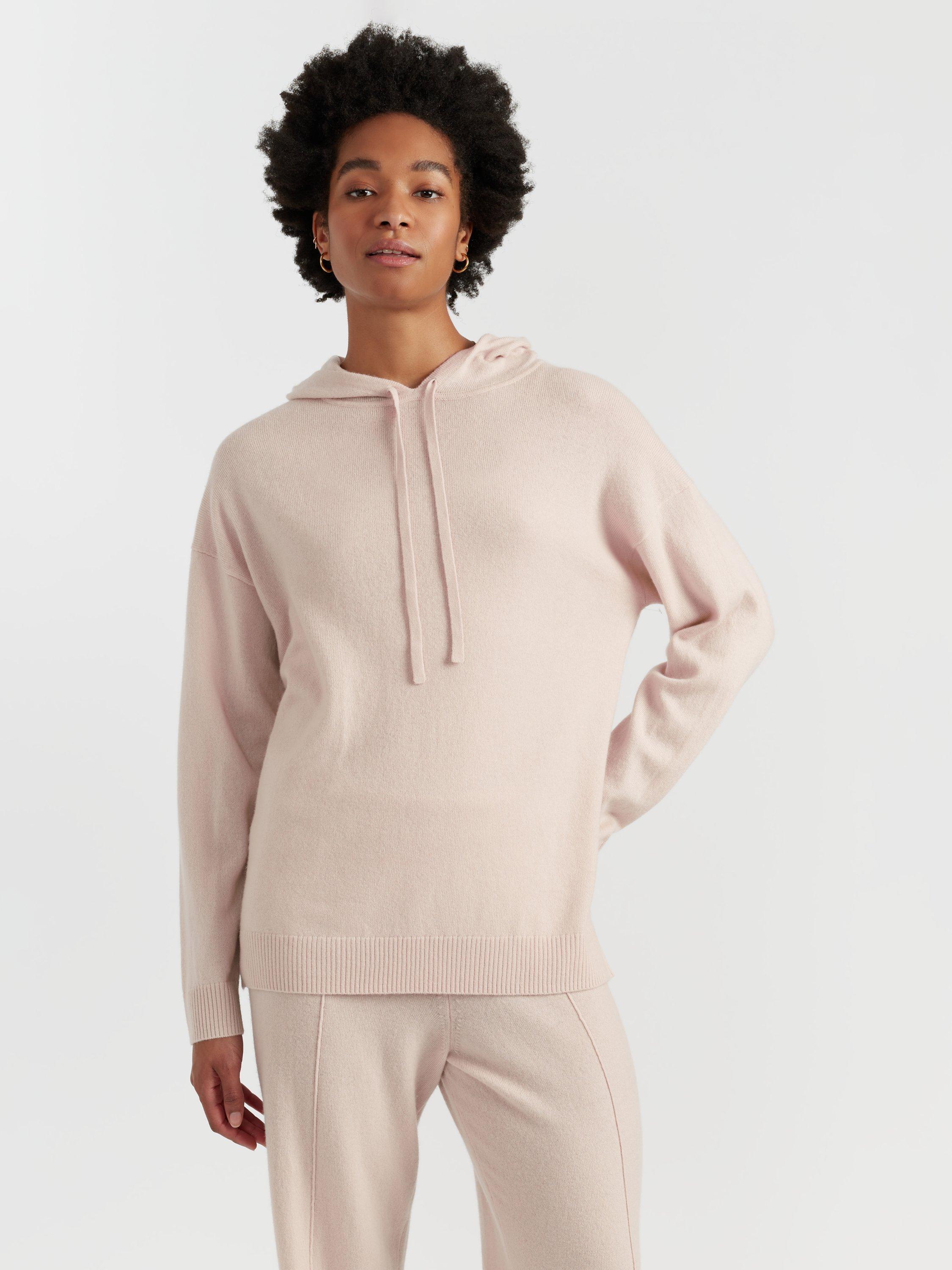 Product image 3 of 4, which shows Chinti & Parker Wool-Cashmere Relaxed Hoodie, Bone, XS