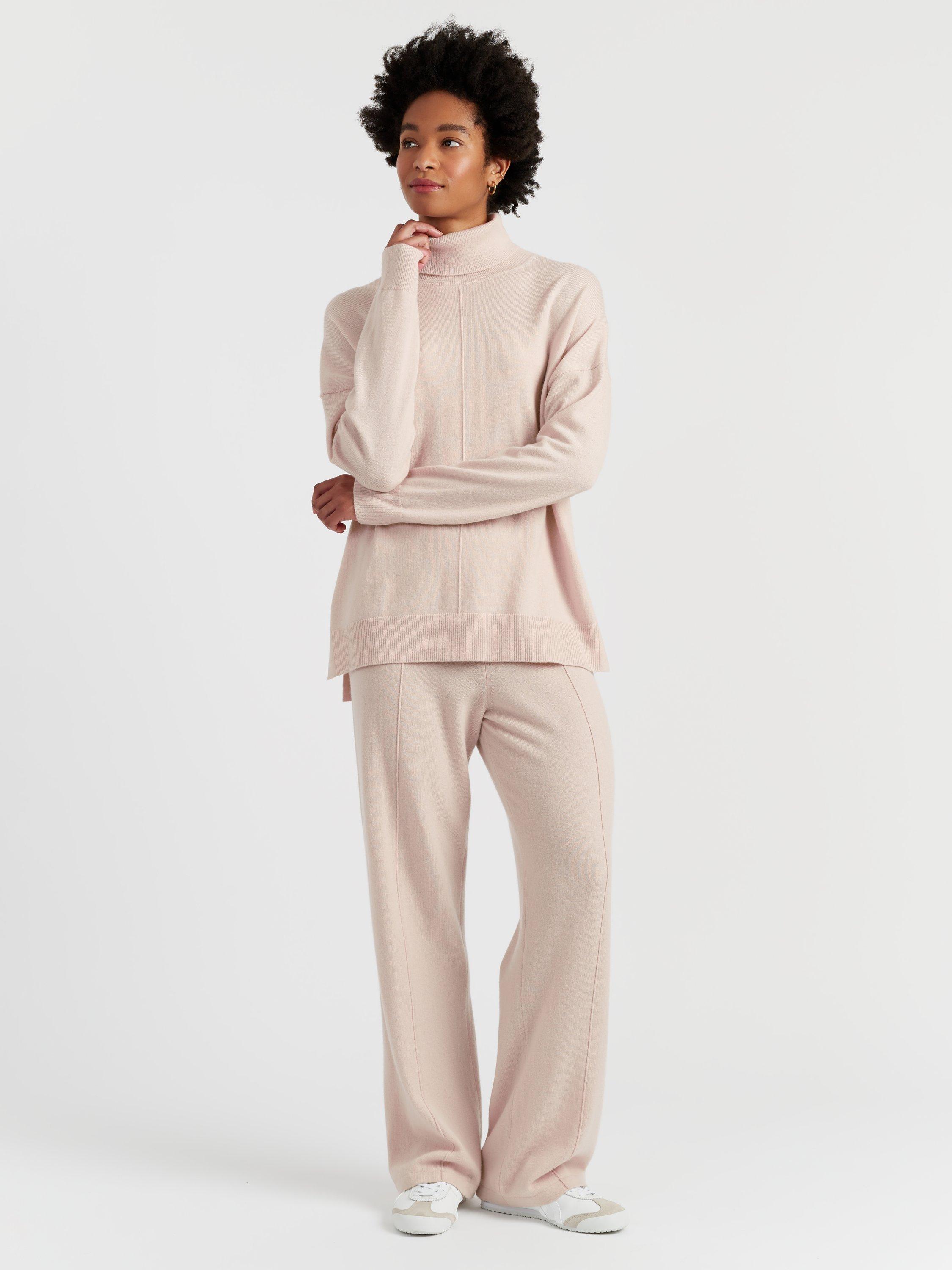 Product image 1 of 5, which shows Chinti & Parker Roll Neck Wool Rich Jumper, Bone, XS