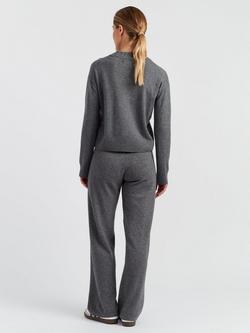 Chinti & Parker Ribbed V-Neck Wool Rich Jumper - view 2, Grey