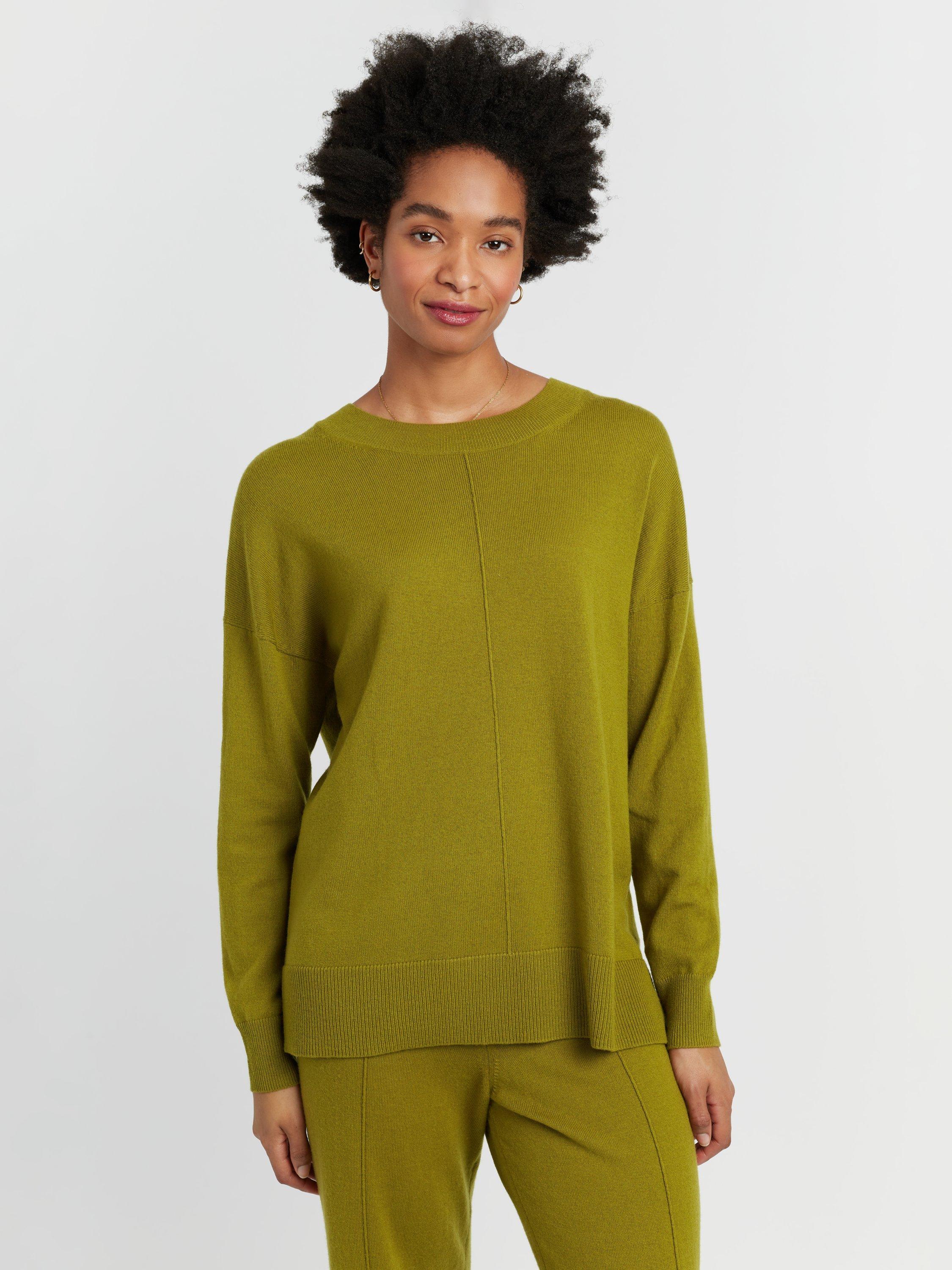 Product image 3 of 4, which shows Chinti & Parker Slouch Wool Rich Jumper, Olive, XS