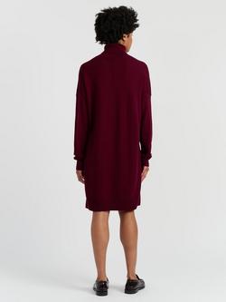 Chinti & Parker Roll Neck Wool Rich Jumper Dress - view 2, Claret