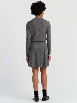 Chinti & Parker Wool Rich Skater Mini Skirt, Grey - view 2, Grey