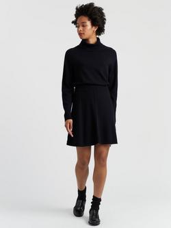 Chinti & Parker Wool Rich Skater Mini Skirt, Navy, Navy