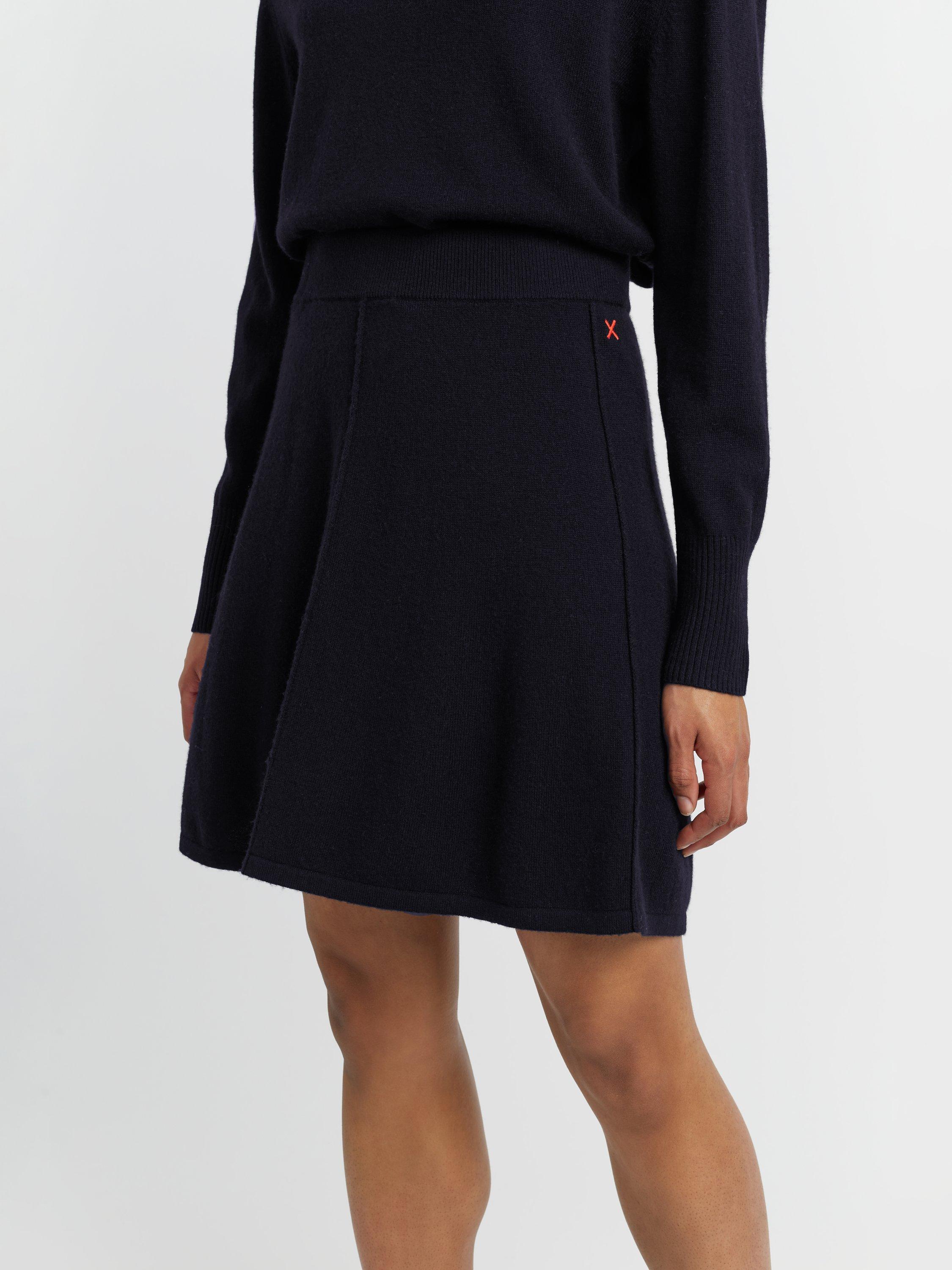 Product image 3 of 4, which shows Chinti & Parker Wool Rich Skater Mini Skirt, Navy, XS