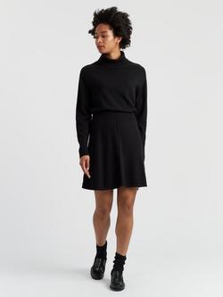 Chinti & Parker Wool Rich Skater Mini Skirt, Black, Black