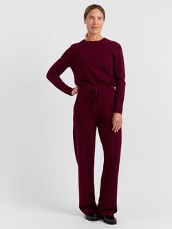 Chinti & Parker Pure Cashmere Wide-Leg Pants, Claret