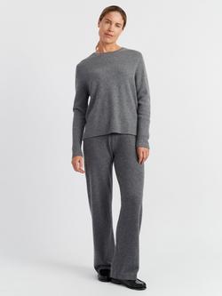 Chinti & Parker Cashmere Boxy Fit Jumper, Mid Grey Melange, Mid Grey Melange