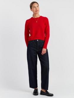 Chinti & Parker Pure Cashmere Cropped Jumper, Velvet Red, Velvet Red