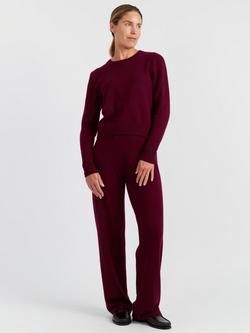 Chinti & Parker Cropped Pure Cashmere Jumper, Claret, Claret
