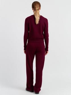 Chinti & Parker Cropped Pure Cashmere Jumper, Claret - view 2, Claret