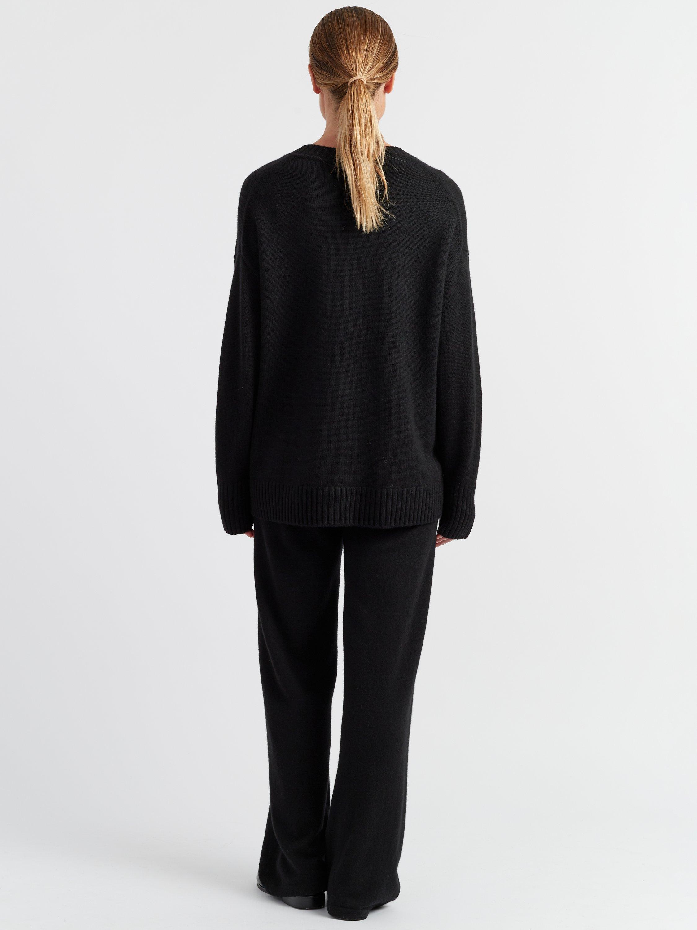 Product image 2 of 4, which shows Chinti & Parker Crew Neck Pure Cashmere Jumper, Black, XS