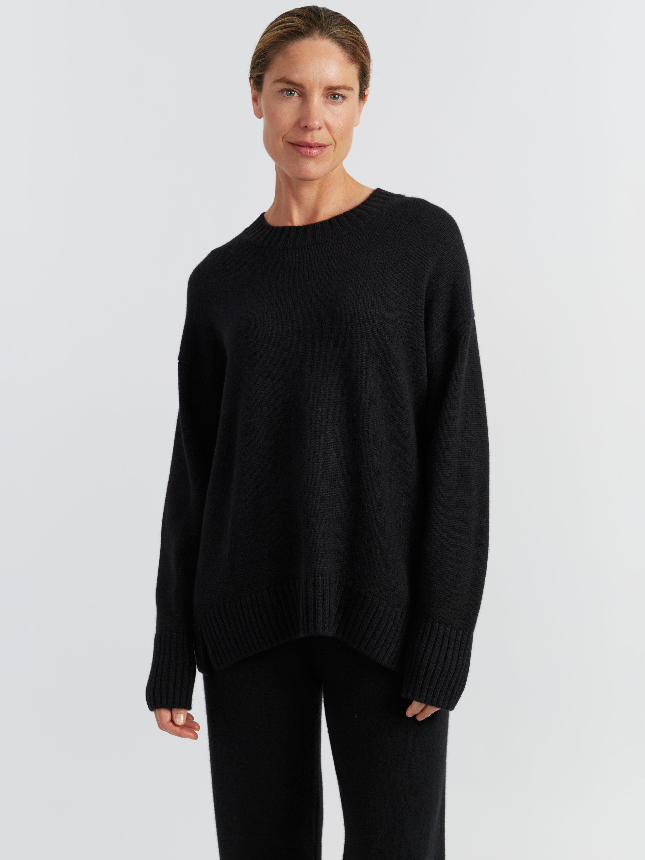 Product image 3 of 4, which shows Chinti & Parker Crew Neck Pure Cashmere Jumper, Black, XS