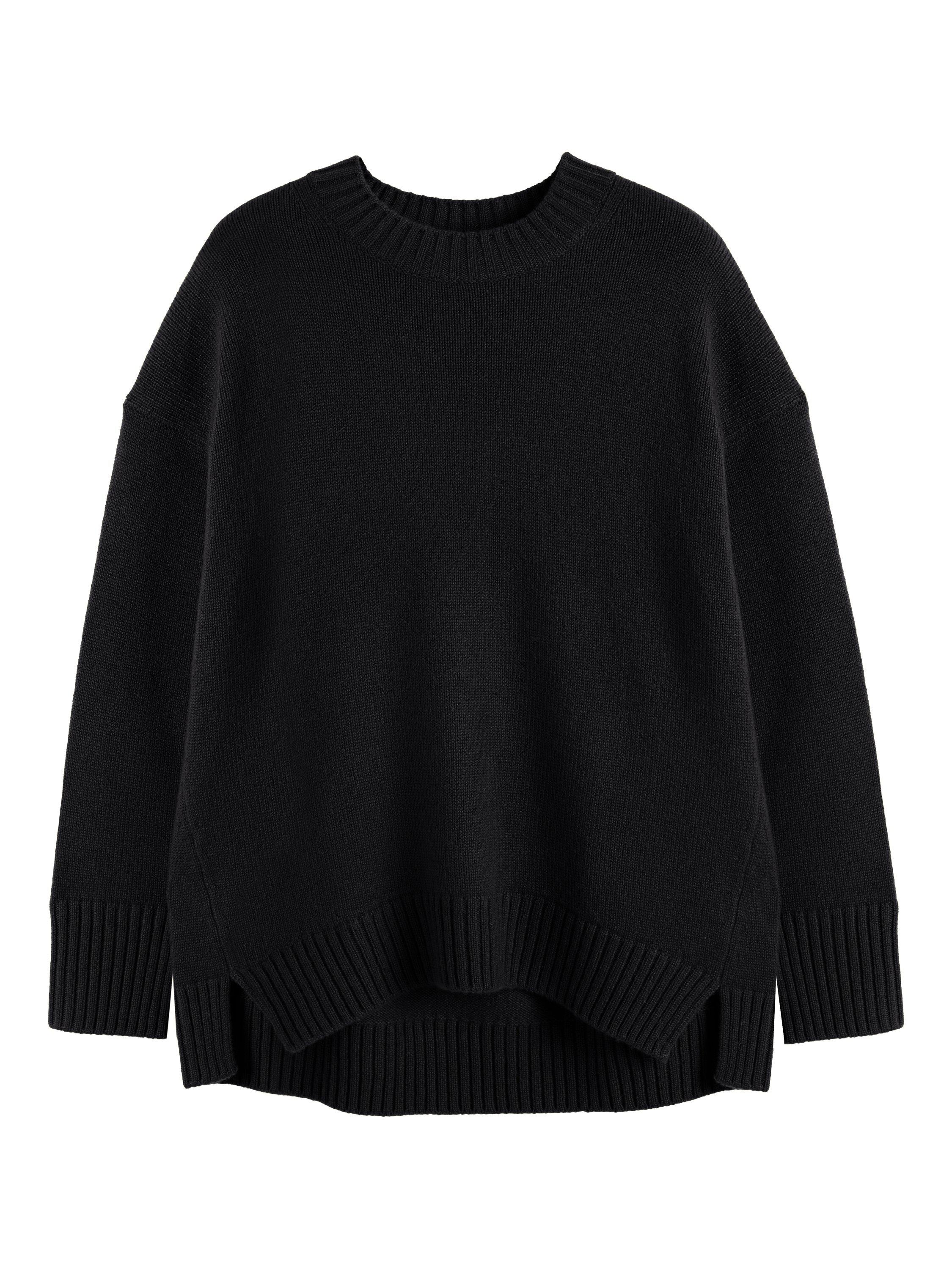 Product image 4 of 4, which shows Chinti & Parker Crew Neck Pure Cashmere Jumper, Black, XS