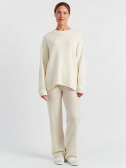 Chinti & Parker Crew Neck Pure Cashmere Jumper, Cream