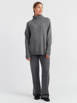 Chinti & Parker Polo Pure Cashmere Jumper, Mid Grey Melange, Mid Grey Melange