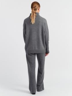 Chinti & Parker Polo Pure Cashmere Jumper, Mid Grey Melange - view 2, Mid Grey Melange