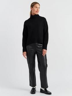 Chinti & Parker Roll Neck Pure Cashmere Jumper, Black