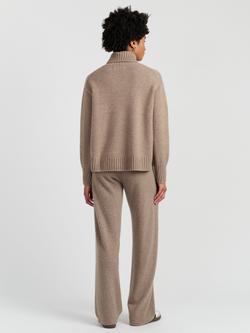 Chinti & Parker Roll Neck Pure Cashmere Jumper - view 2, Warm Oatmeal