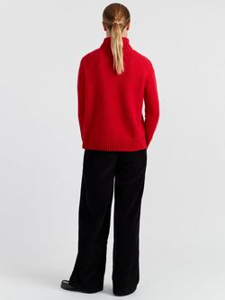 Chinti & Parker Roll Neck Pure Cashmere Jumper - view 2, Velvet Red