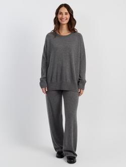 Chinti & Parker Slouchy Pure Cashmere Jumper, Mid Grey, Mid Grey