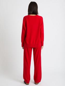 Chinti & Parker Pure Cashmere Slouchy Jumper, Velvet Red - view 2, Velvet Red