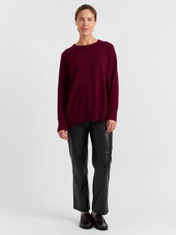 Chinti & Parker Slouchy Pure Cashmere Jumper, Claret, Claret