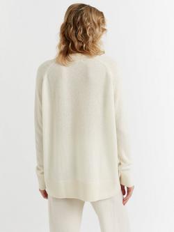Chinti & Parker Pure Cashmere Slouchy Jumper, Cream - view 2, Cream