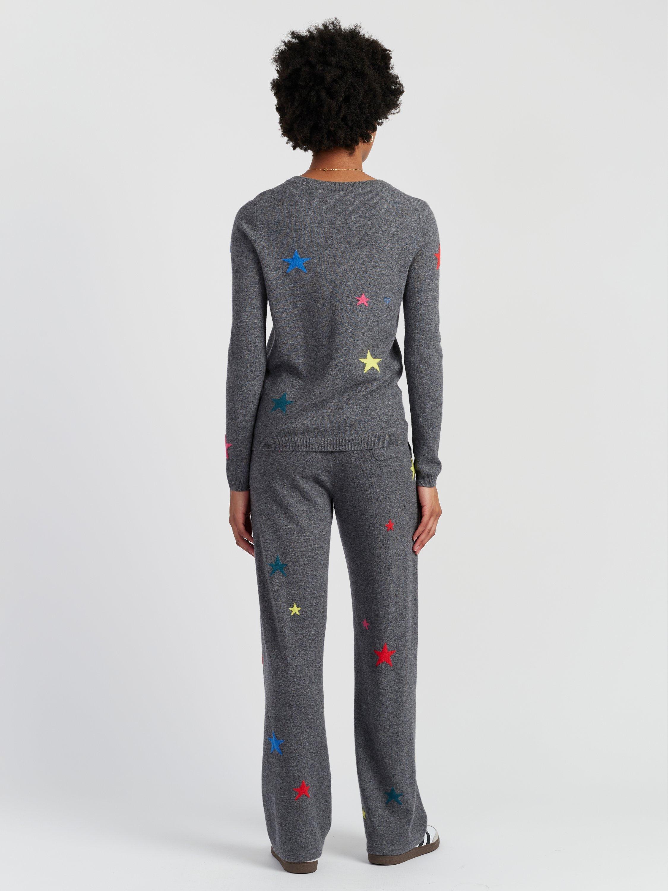 Product image 2 of 4, which shows Chinti & Parker Wool-Cashmere Star Sweater , Grey, XS