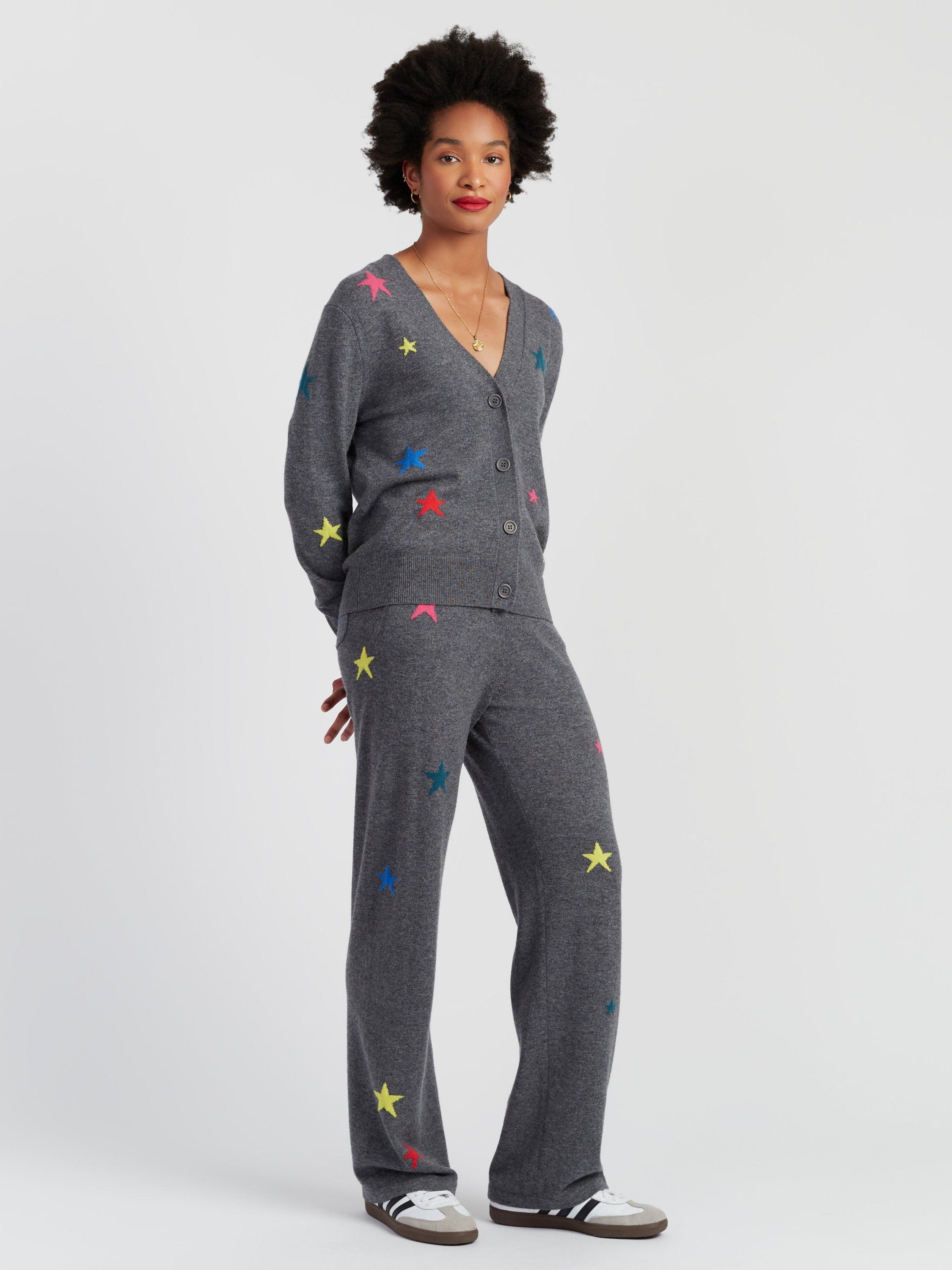 Product image 1 of 5, which shows Chinti & Parker Wool-Cashmere Star Buttoned Cardigan, Grey, XS
