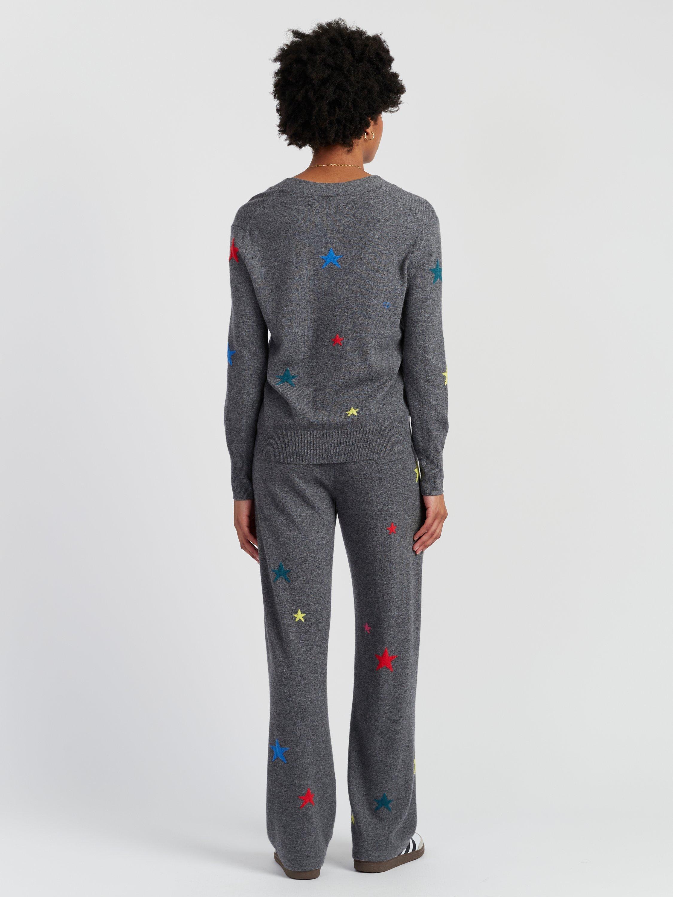 Product image 2 of 5, which shows Chinti & Parker Wool-Cashmere Star Buttoned Cardigan, Grey, XS