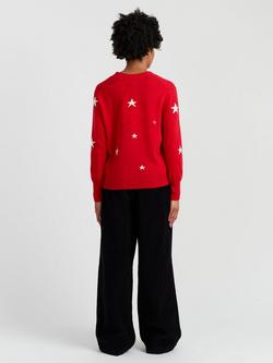 Chinti & Parker Wool-Cashmere Star Cardigan - view 2, Velvet Red
