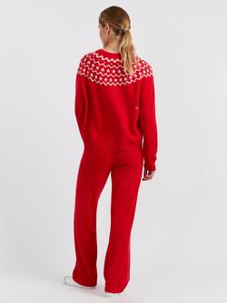 Chinti & Parker Wool-Cashmere Star Yoke Sweater - view 2, Velvet Red