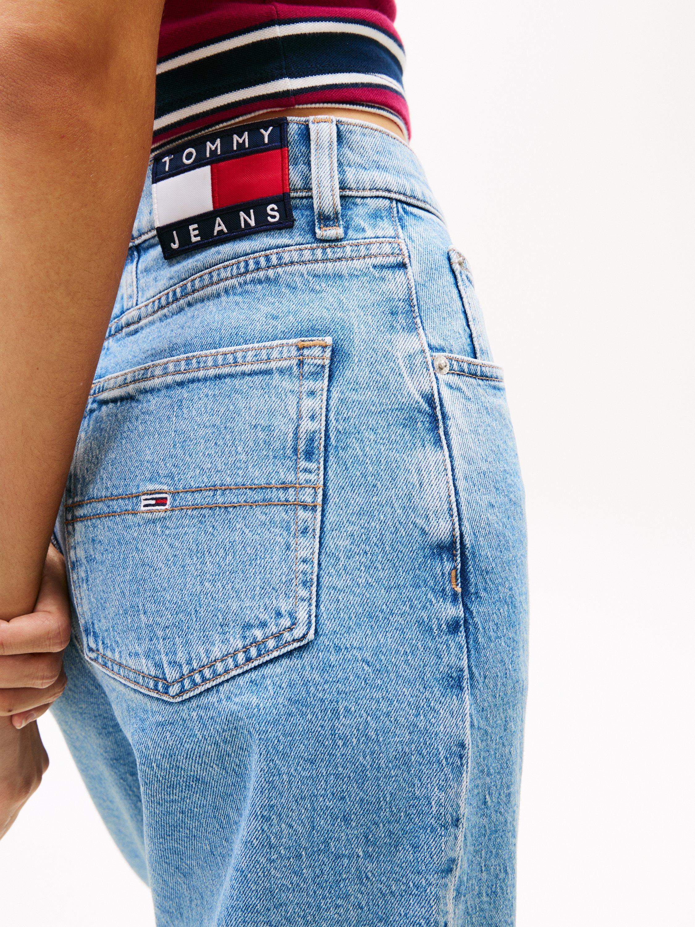 Product image 4 of 5, which shows Tommy Hilfiger High Rise Mom Jeans, Light Blue, W25/L30