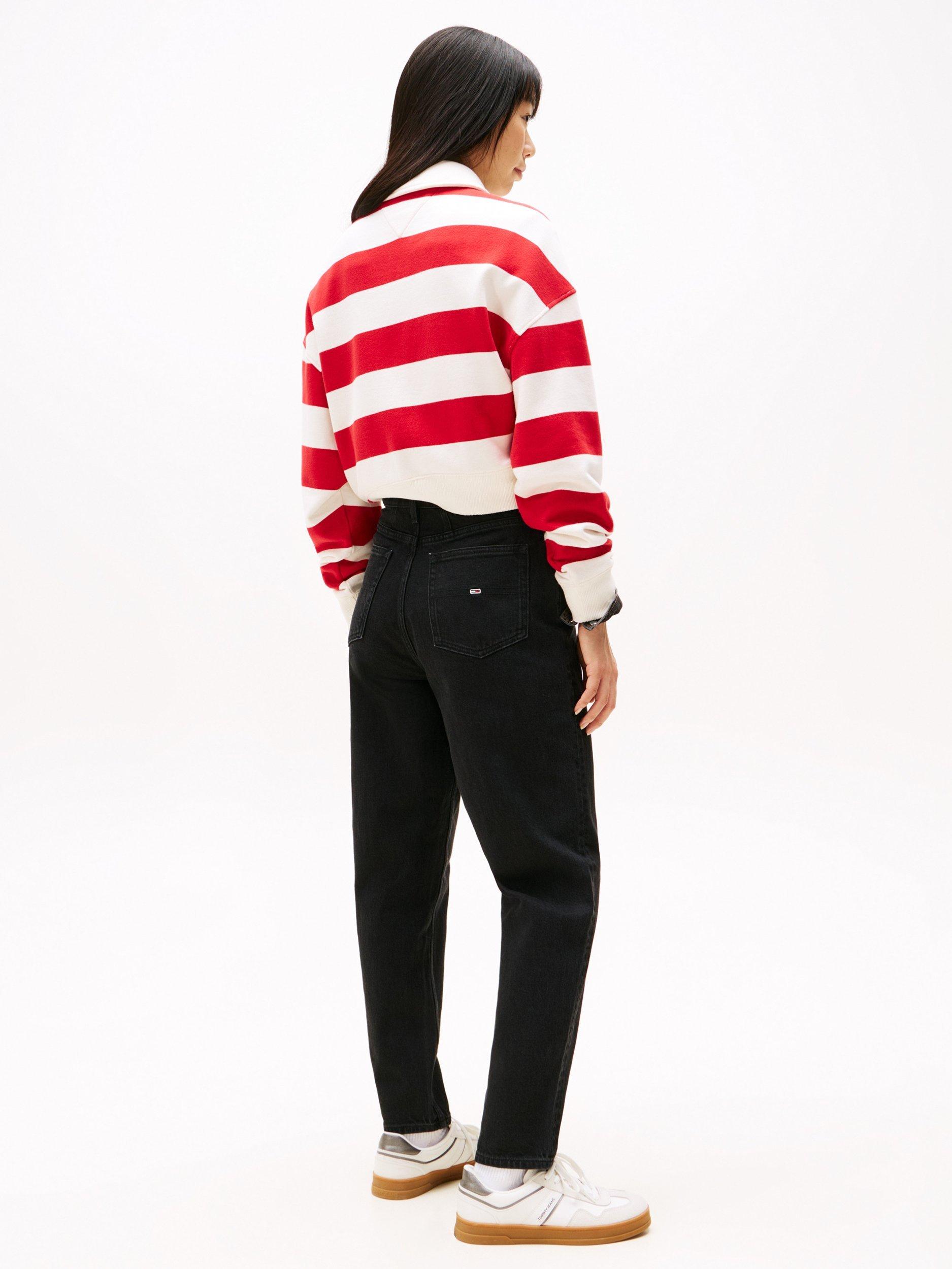 Product image 2 of 5, which shows Tommy Hilfiger High Rise Mom Jeans, Black, W25/L30