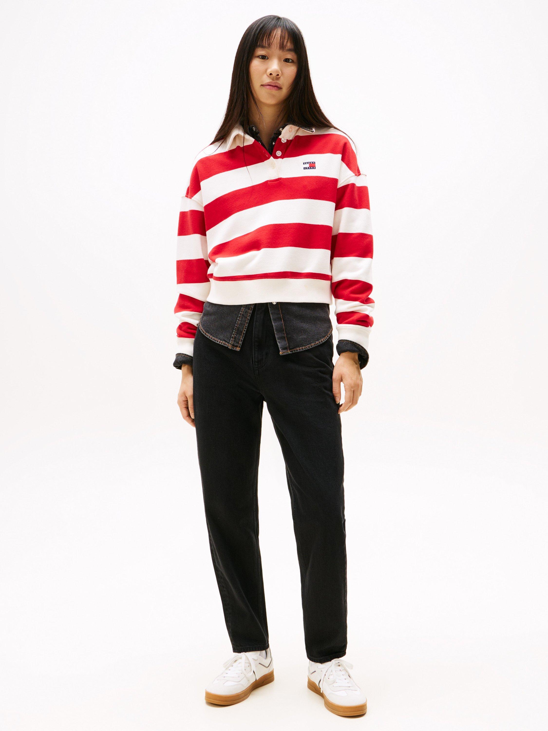Product image 3 of 5, which shows Tommy Hilfiger High Rise Mom Jeans, Black, W25/L30