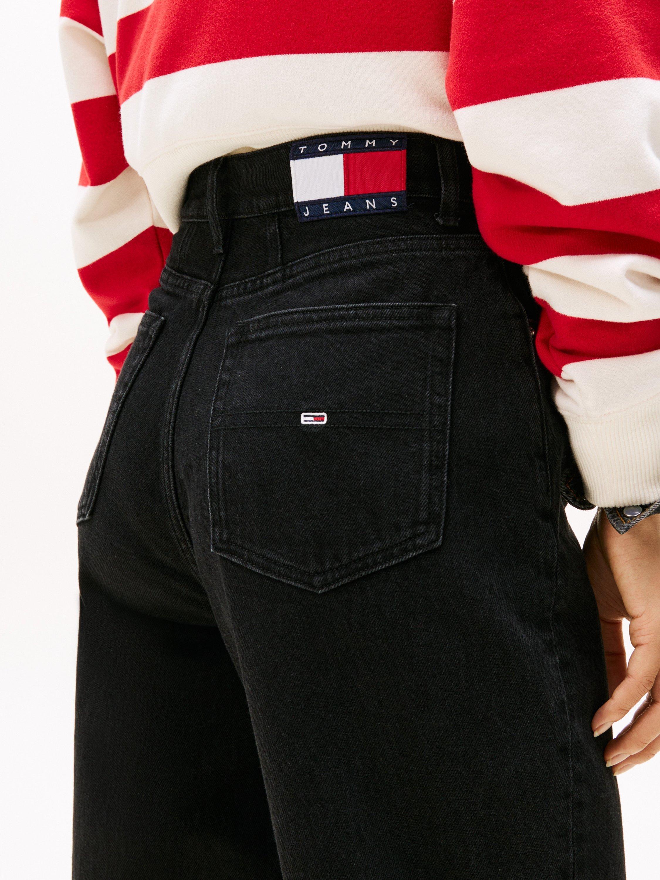 Product image 4 of 5, which shows Tommy Hilfiger High Rise Mom Jeans, Black, W25/L30