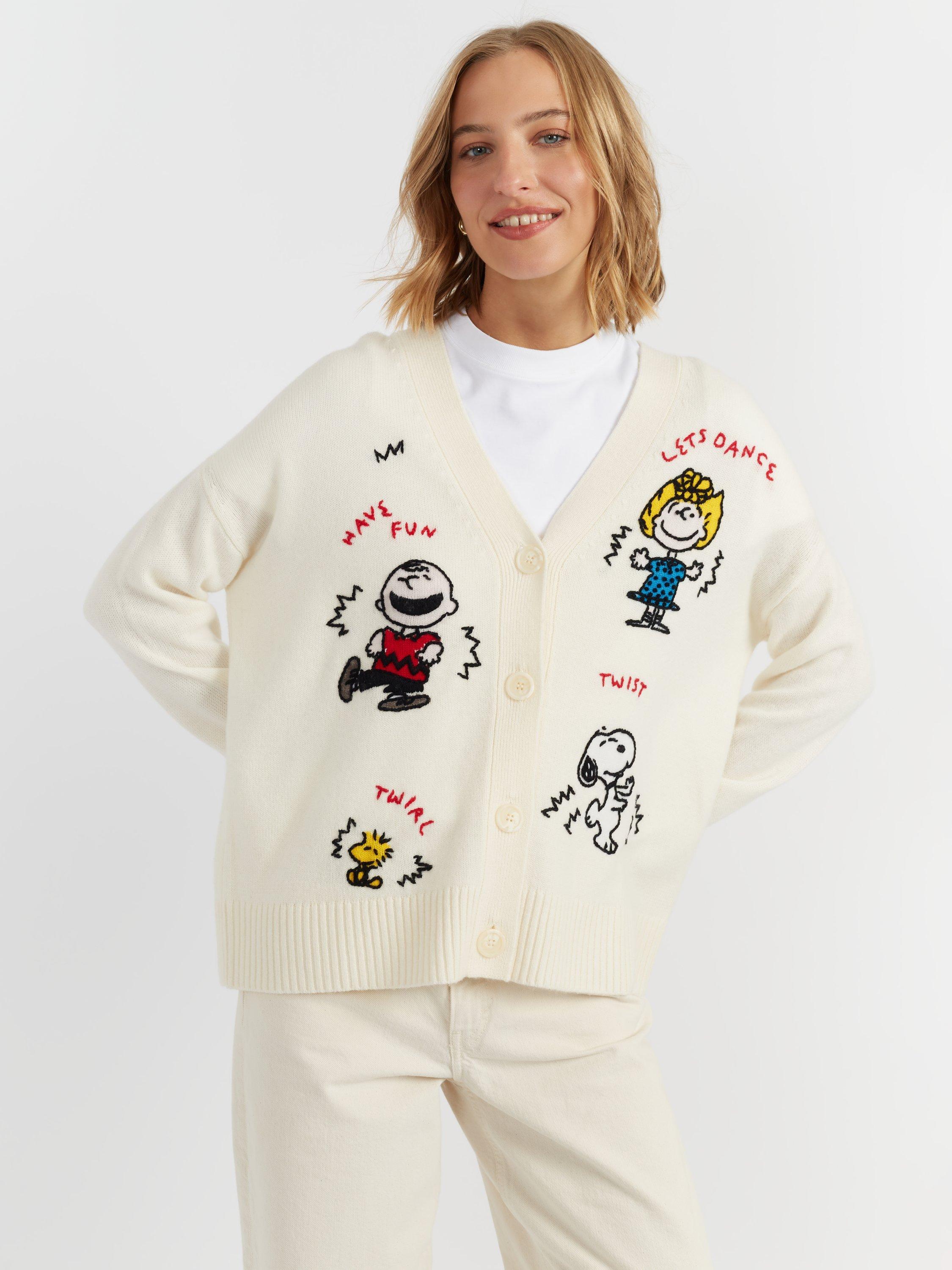 Product image 3 of 4, which shows Chinti & Parker Peanuts Dancing Cardigan, Cream, XS