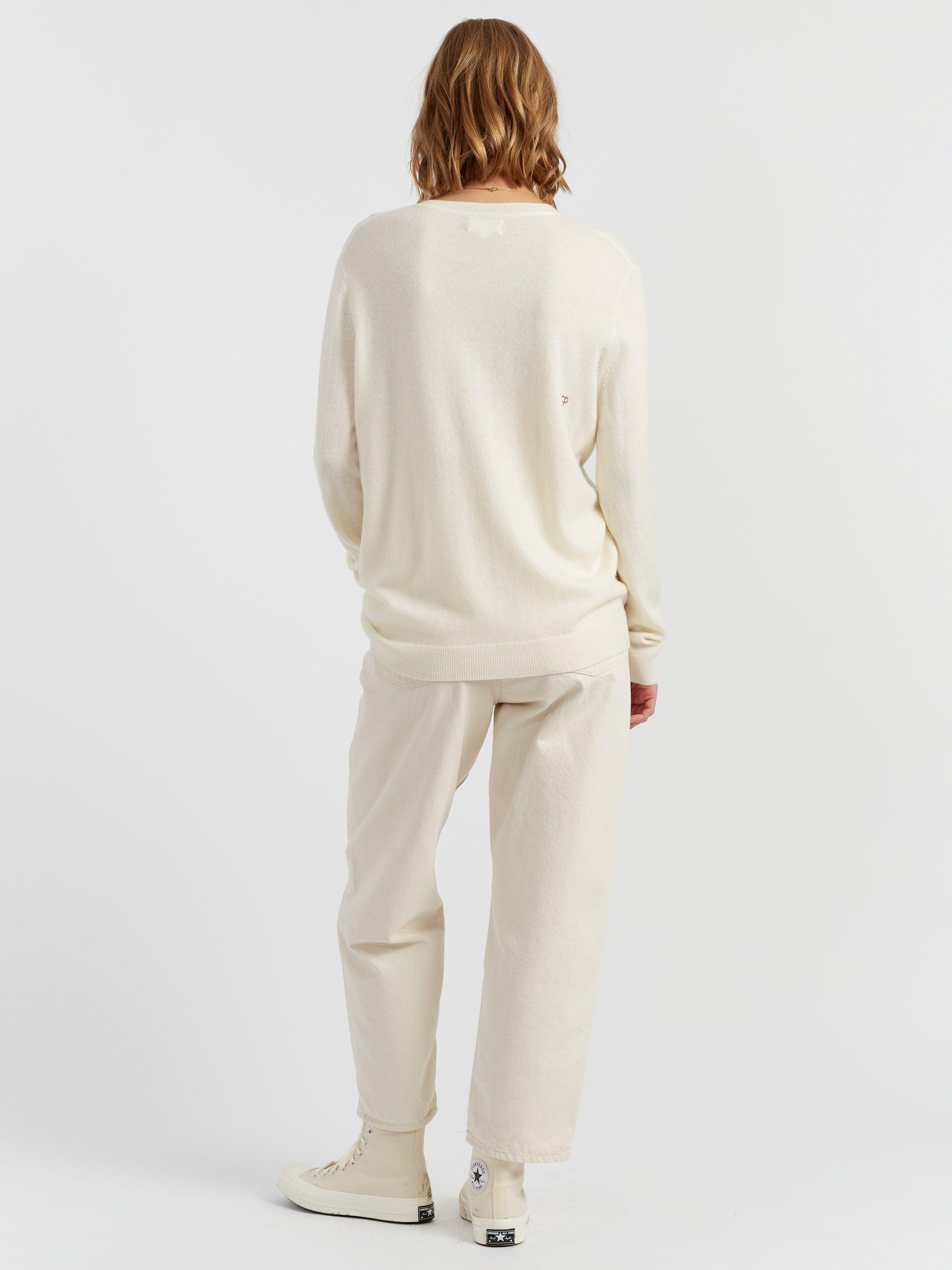 Product image 2 of 4, which shows Chinti & Parker Snoopy Bow Wool Rich Jumper, Cream, XS