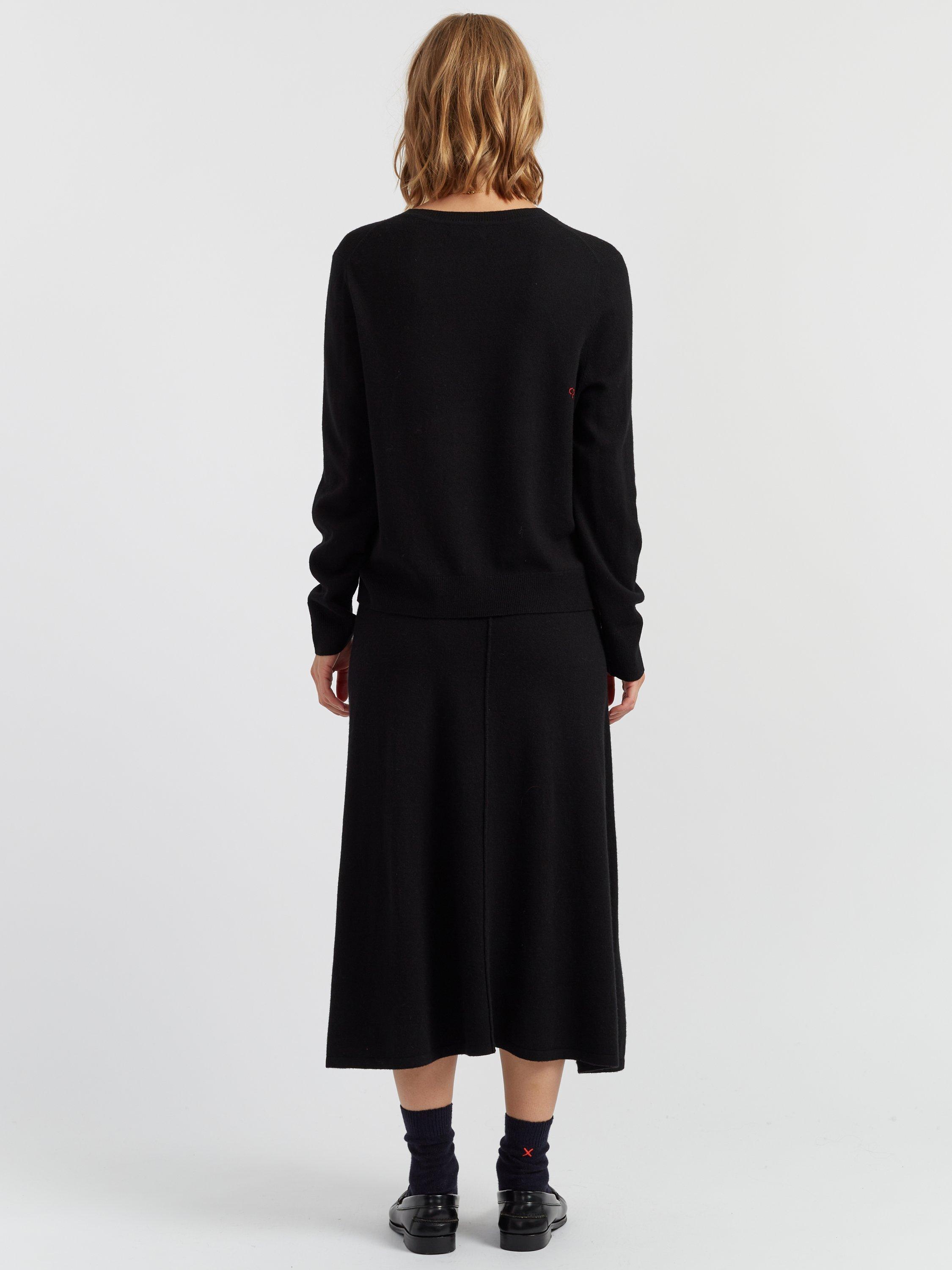 Product image 2 of 4, which shows Chinti & Parker Dancing Snoopy Wool Rich Jumper, Black, XS