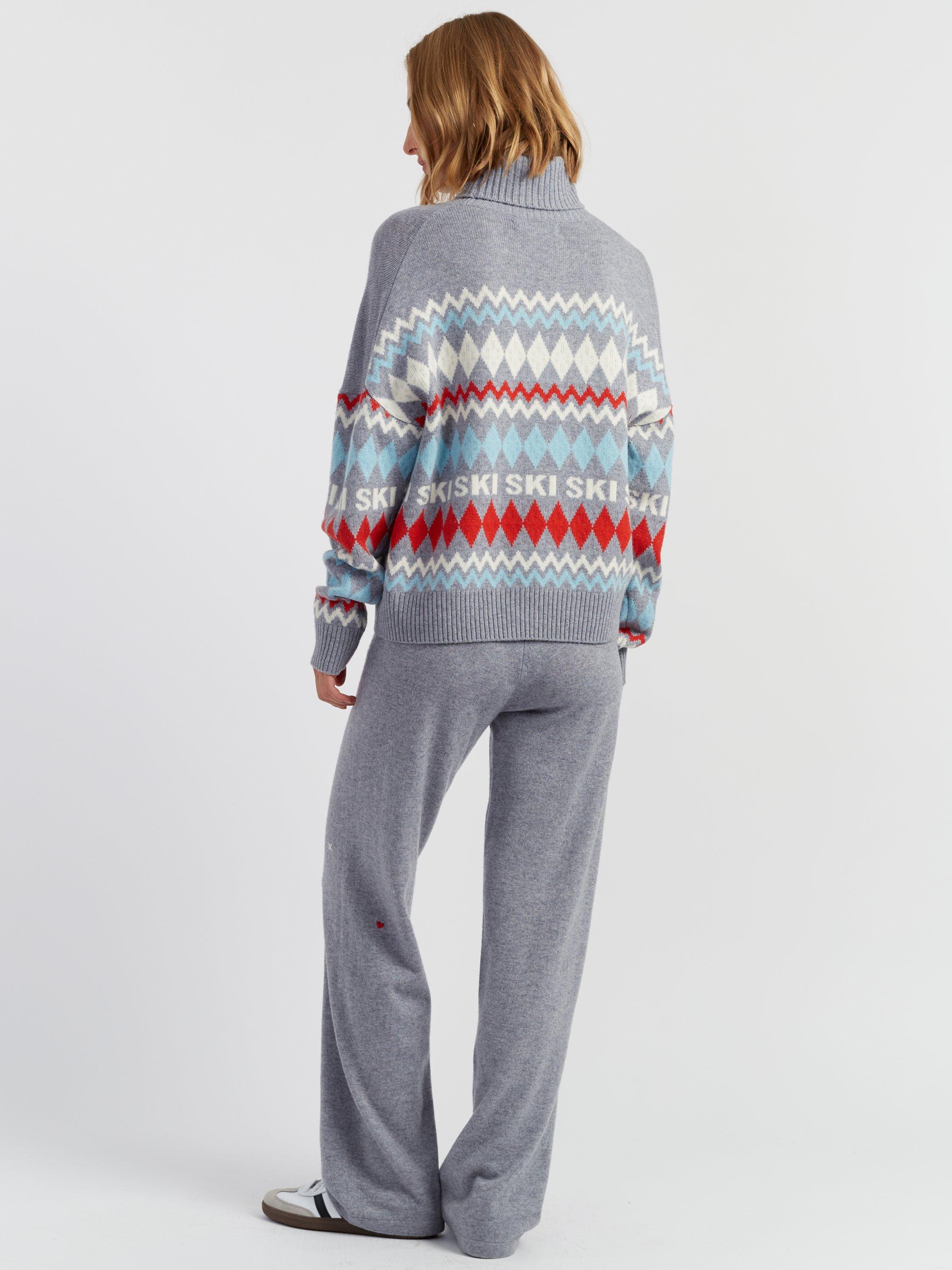 Product image 2 of 4, which shows Chinti & Parker Wool-Cashmere Snoopy Ski Roll Neck , Grey Marl, XS