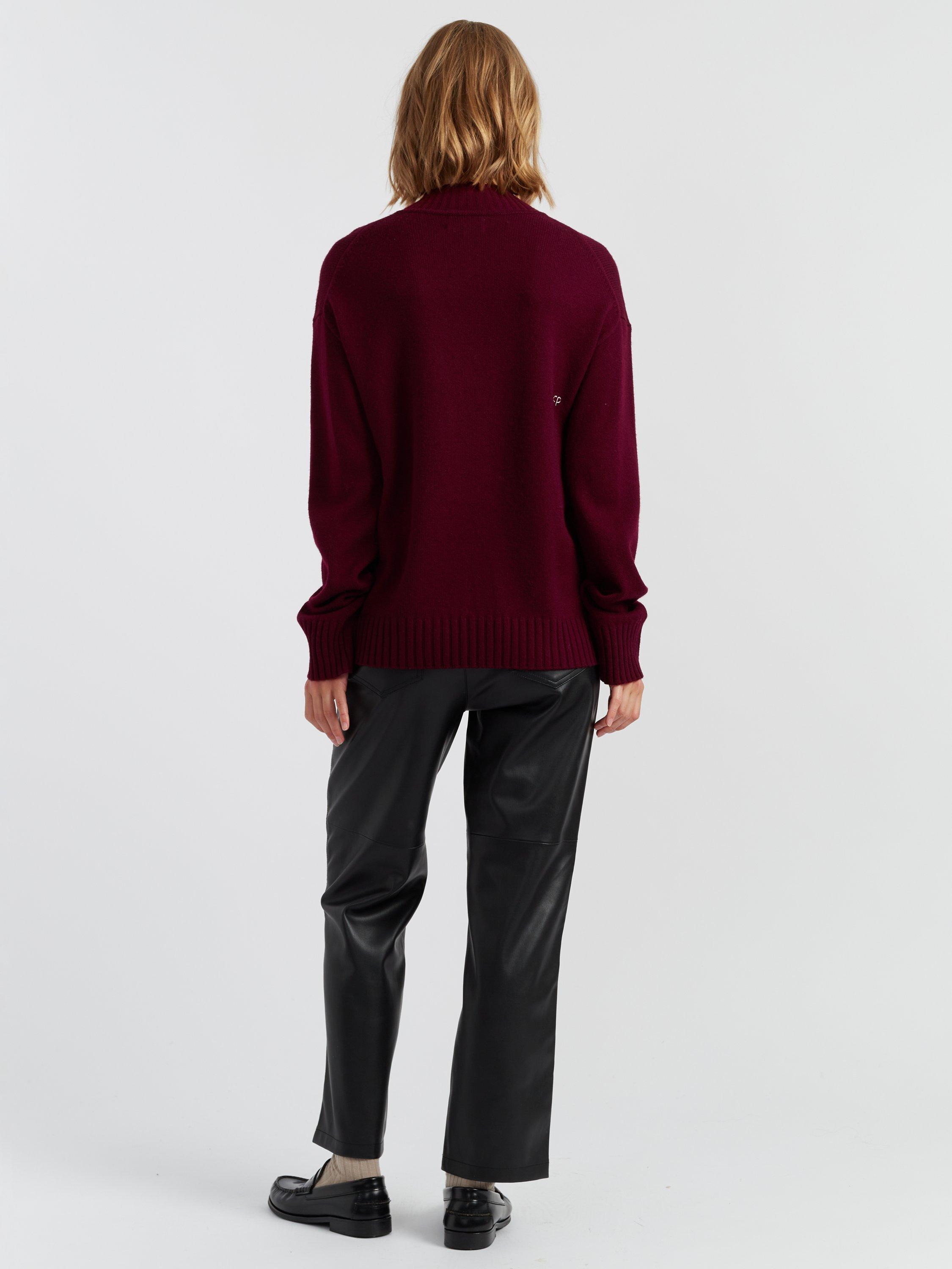 Product image 2 of 4, which shows Chinti & Parker Snoopy Teatime Wool Rich Jumper, Red, XS