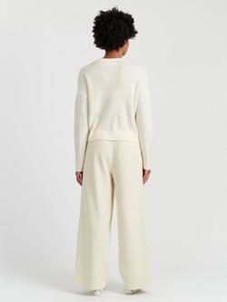 Chinti & Parker Wool-Cashmere Velvet Bow Cardigan - view 2, Cream