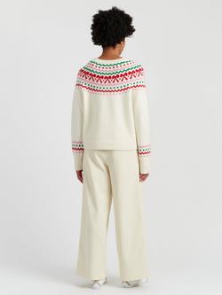 Chinti & Parker Bow Fairisle Wool-Cashmere  Sweater - view 2, Cream/Multi