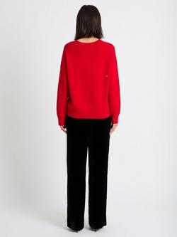 Chinti & Parker Wool-Cashmere Tis The Season Sweater - view 2, Velvet Red