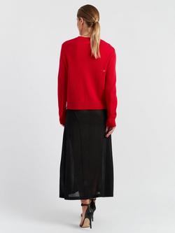 Chinti & Parker Wool-Cashmere Velvet Bow Sweater - view 2, Velvet Red