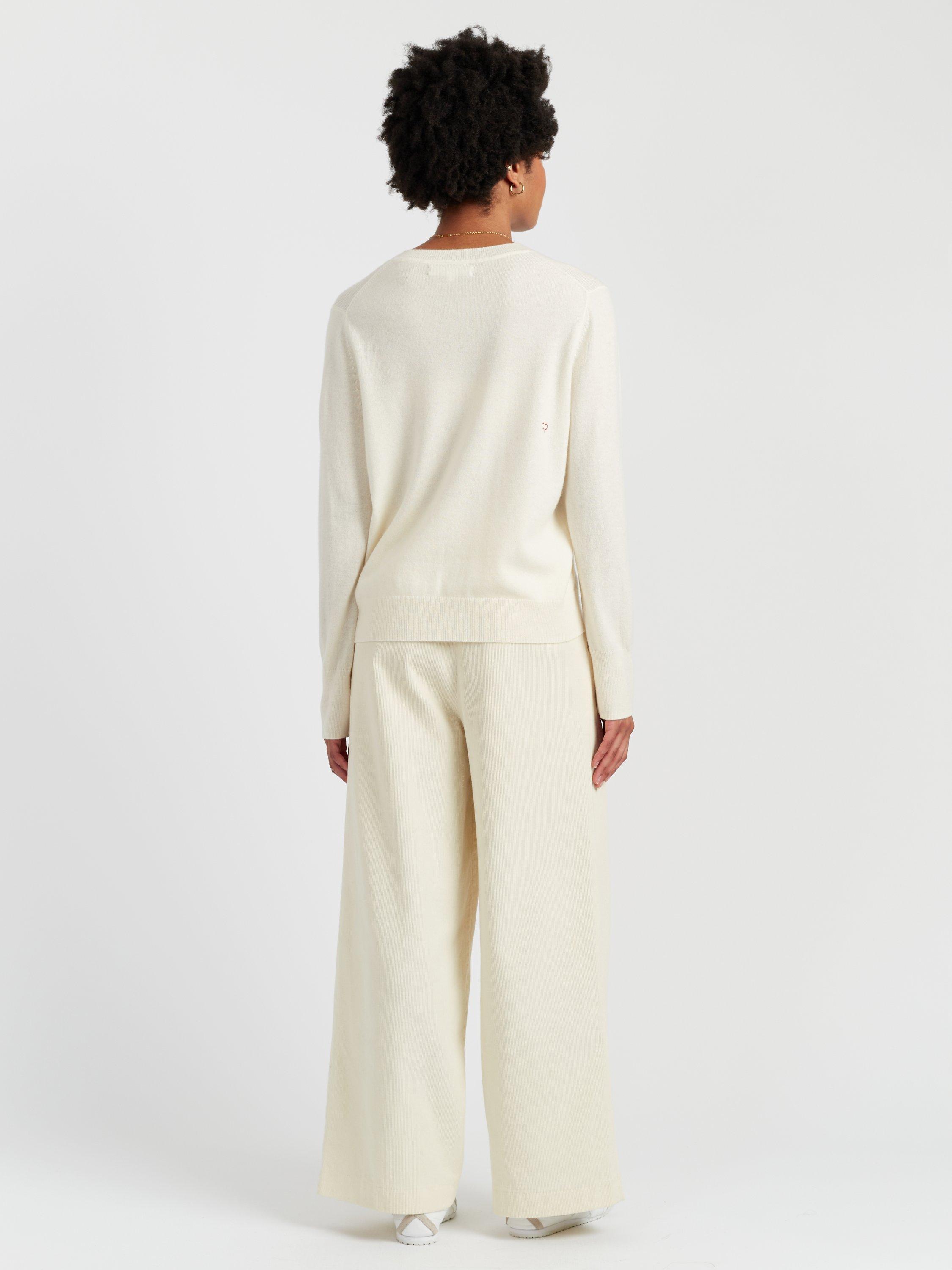 Product image 2 of 4, which shows Chinti & Parker Wool-Cashmere Christmas Tree Sweater, Cream, XS