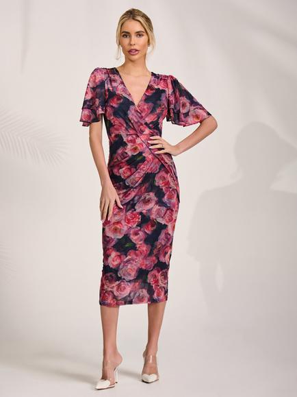 bodycon midi dress uk Genevieve Black Midi Dress