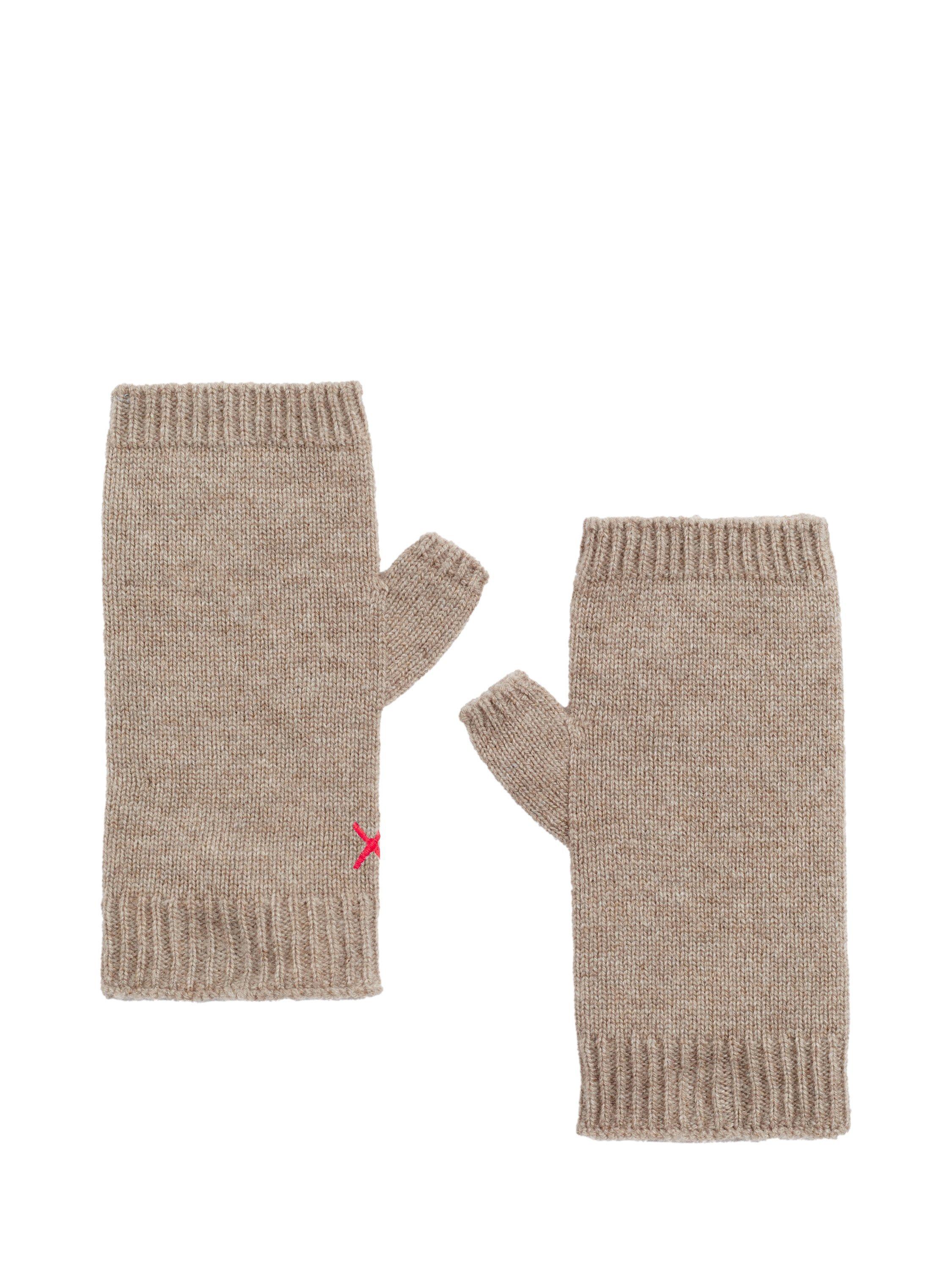 Chinti & Parker Wool Rich Fingerless Gloves, Warm Oatmeal, One Size
