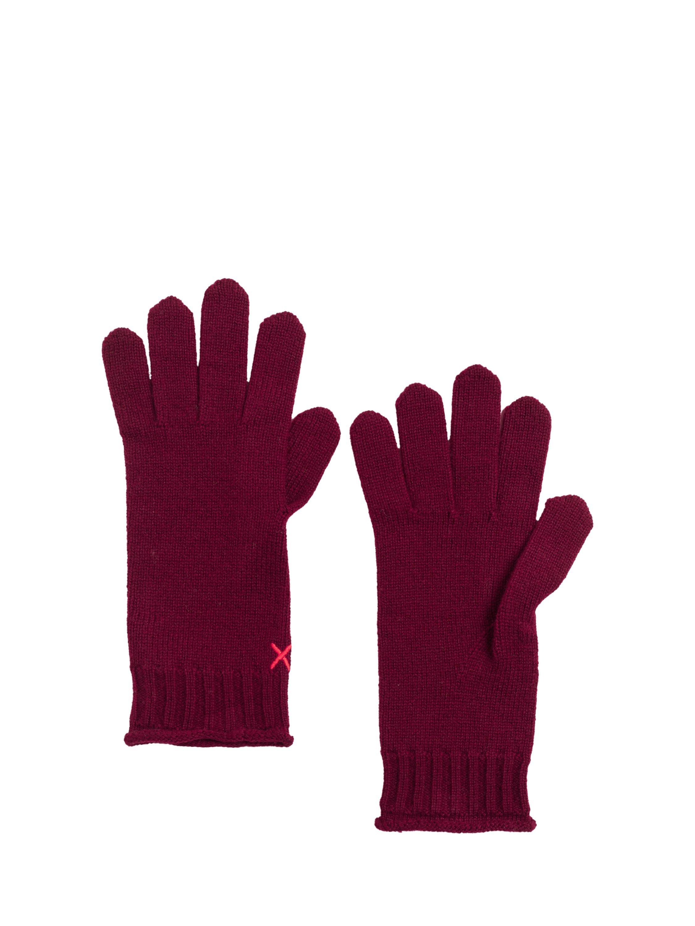 Product image 1 of 2, which shows Chinti & Parker Basics Wool Rich Gloves, Claret, One Size