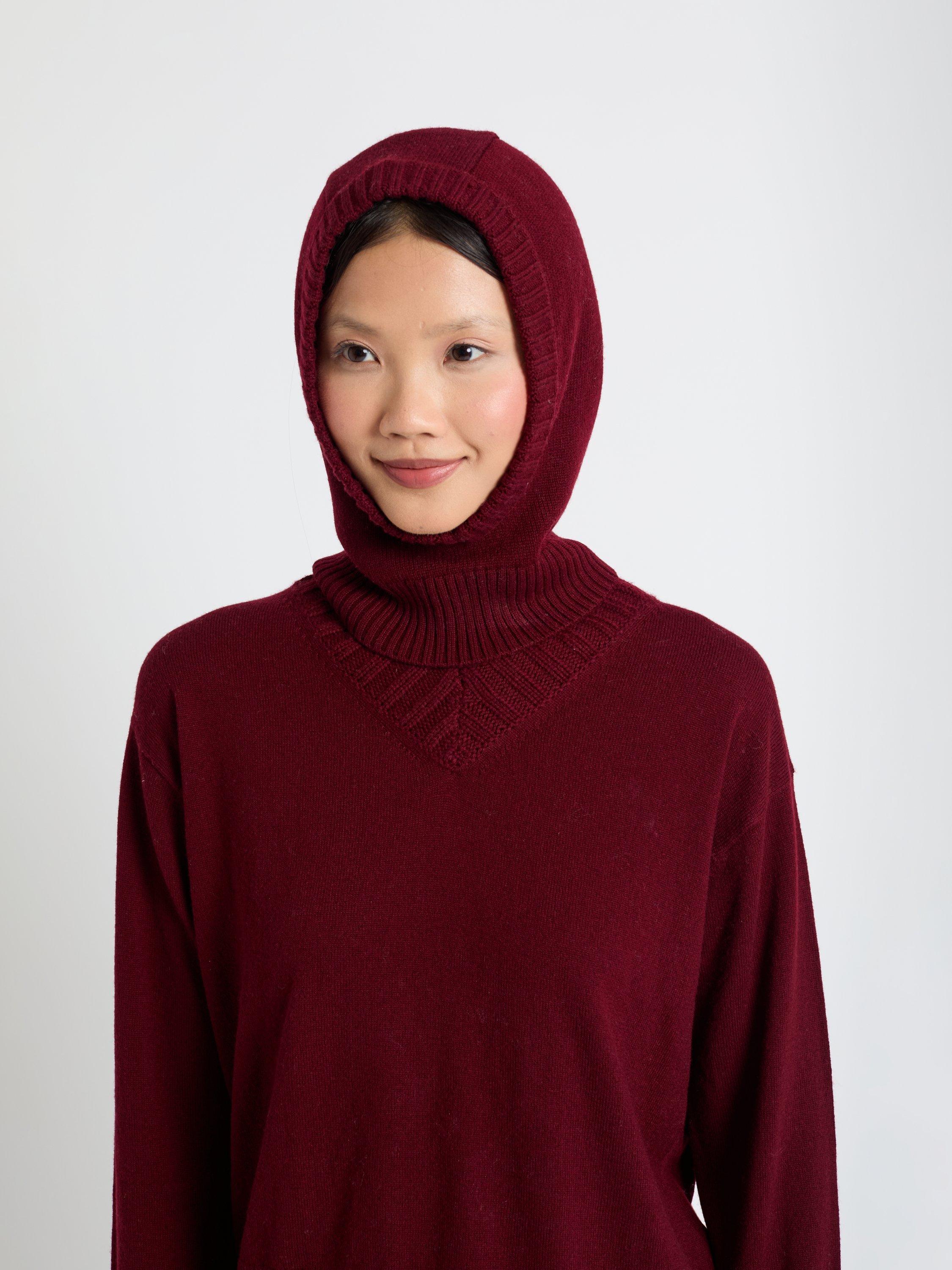 Product image 2 of 2, which shows Chinti & Parker Wool Rich Balaclava, Claret, One Size